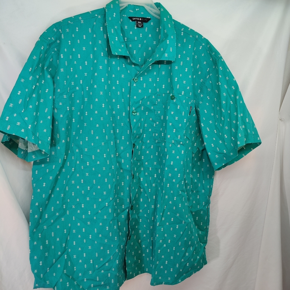Swiss Alps men's short sleeve button up 2xl